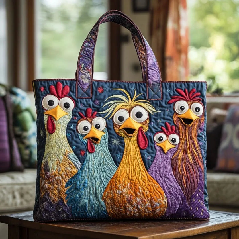 Bolsa Artesanal - Cinco Pollos Coloridos