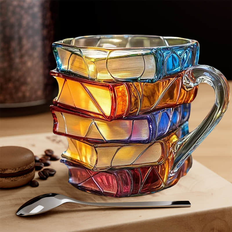 Taza Única Hecha a Mano 3D de Felicidad para Entusiastas de la Lectura