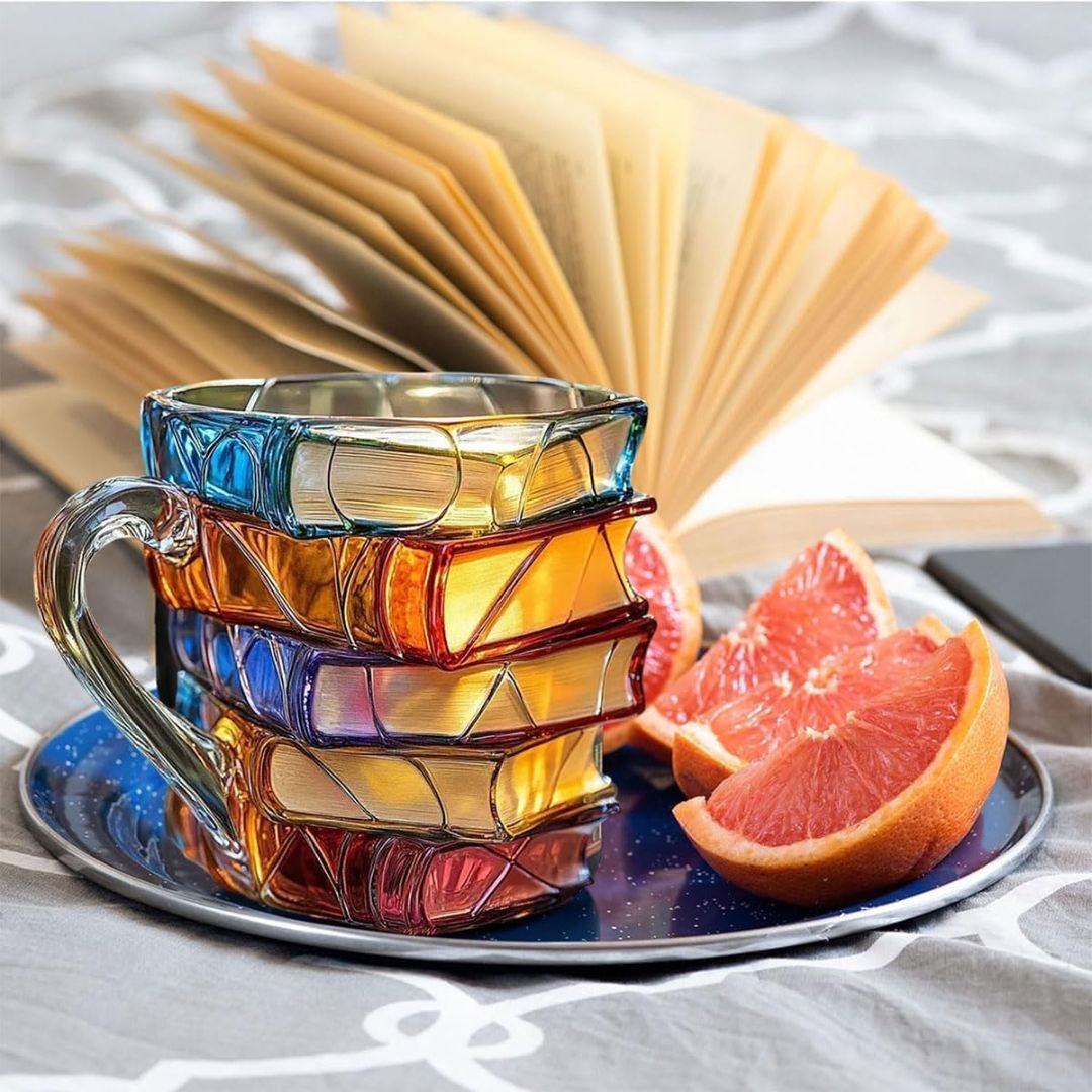 Taza Única Hecha a Mano 3D de Felicidad para Entusiastas de la Lectura