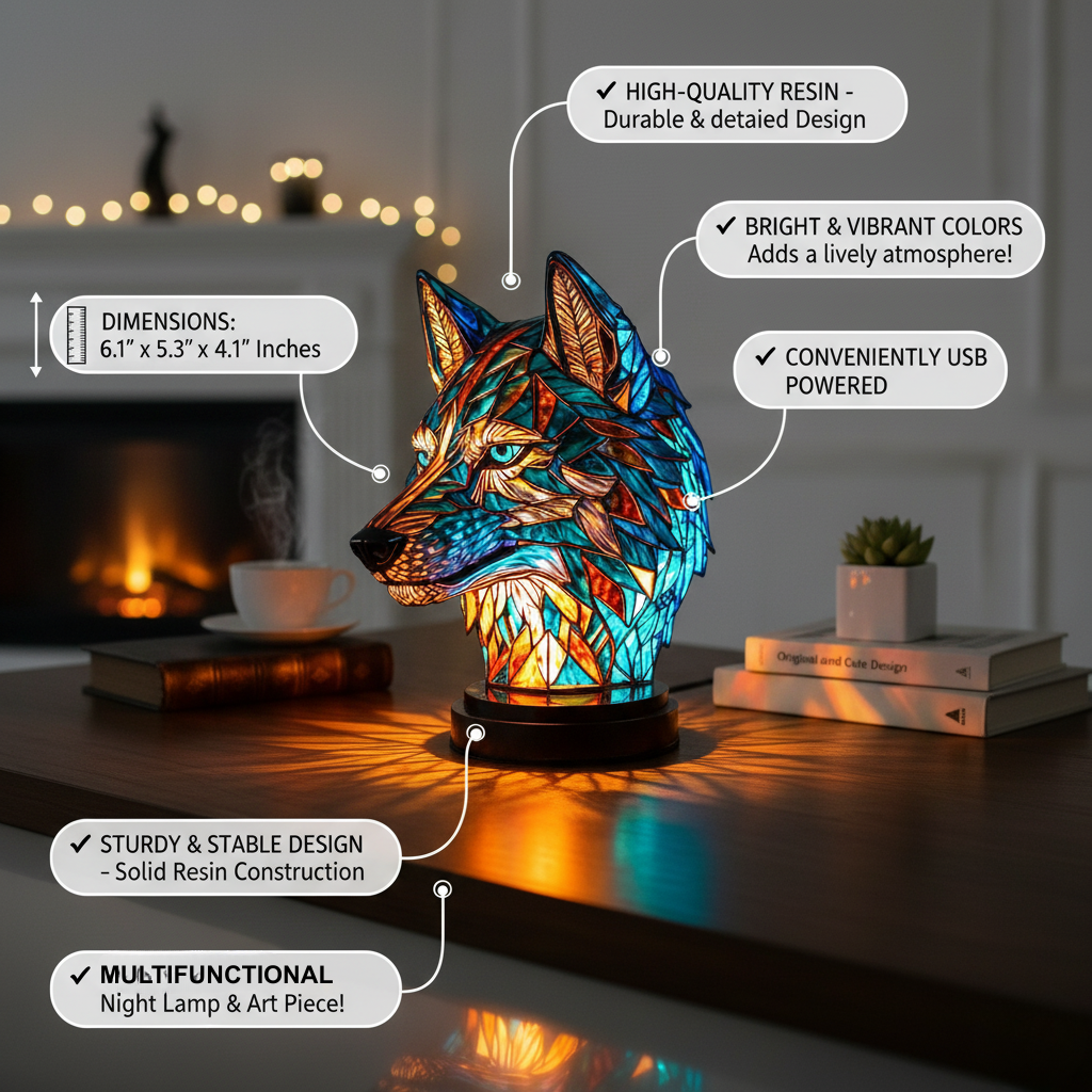 Luz Bo en Forma de Lobo