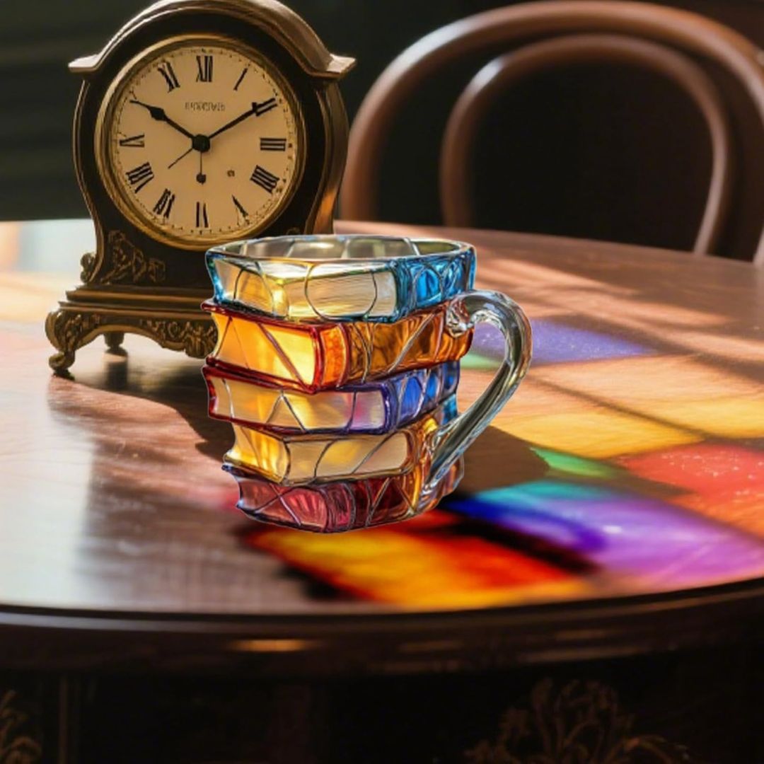 Taza Única Hecha a Mano 3D de Felicidad para Entusiastas de la Lectura