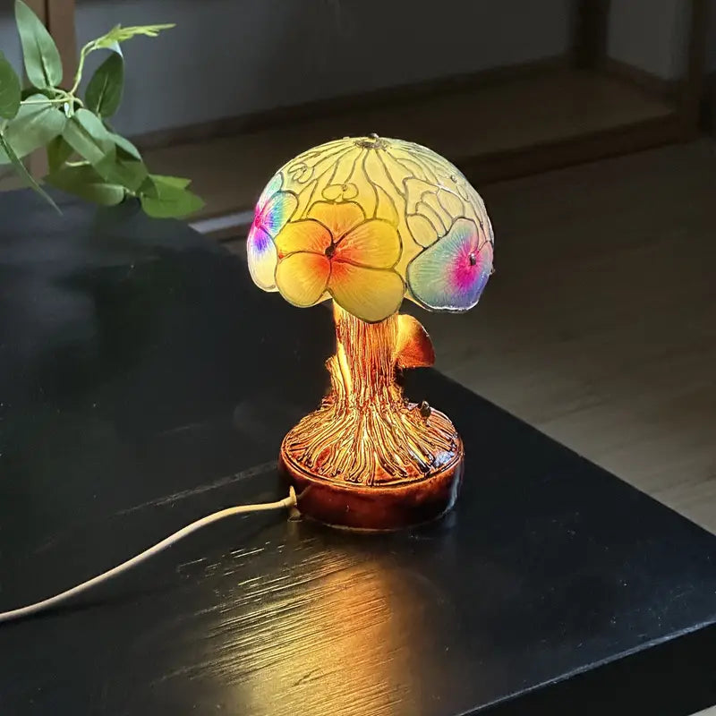 Lámpara Floral de Hongo Bohemio Chic